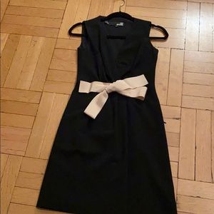 Love Moschino black dress with tan bow